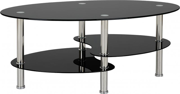 Cara Coffee Table in Black Glass - Click Image to Close